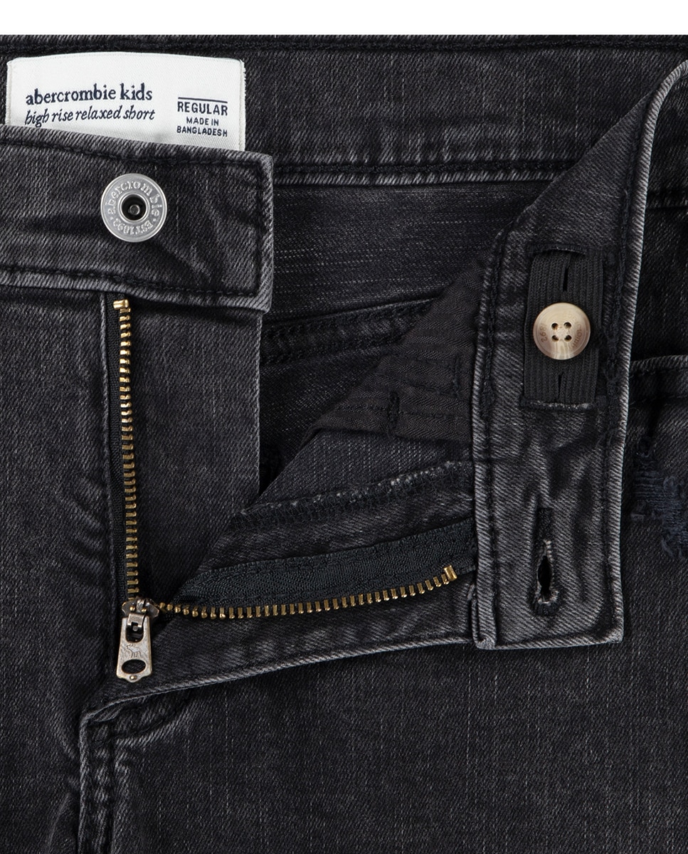 Calções de Ganga Folgados de Cintura Subida Abercrombie Kids Cinzento-6