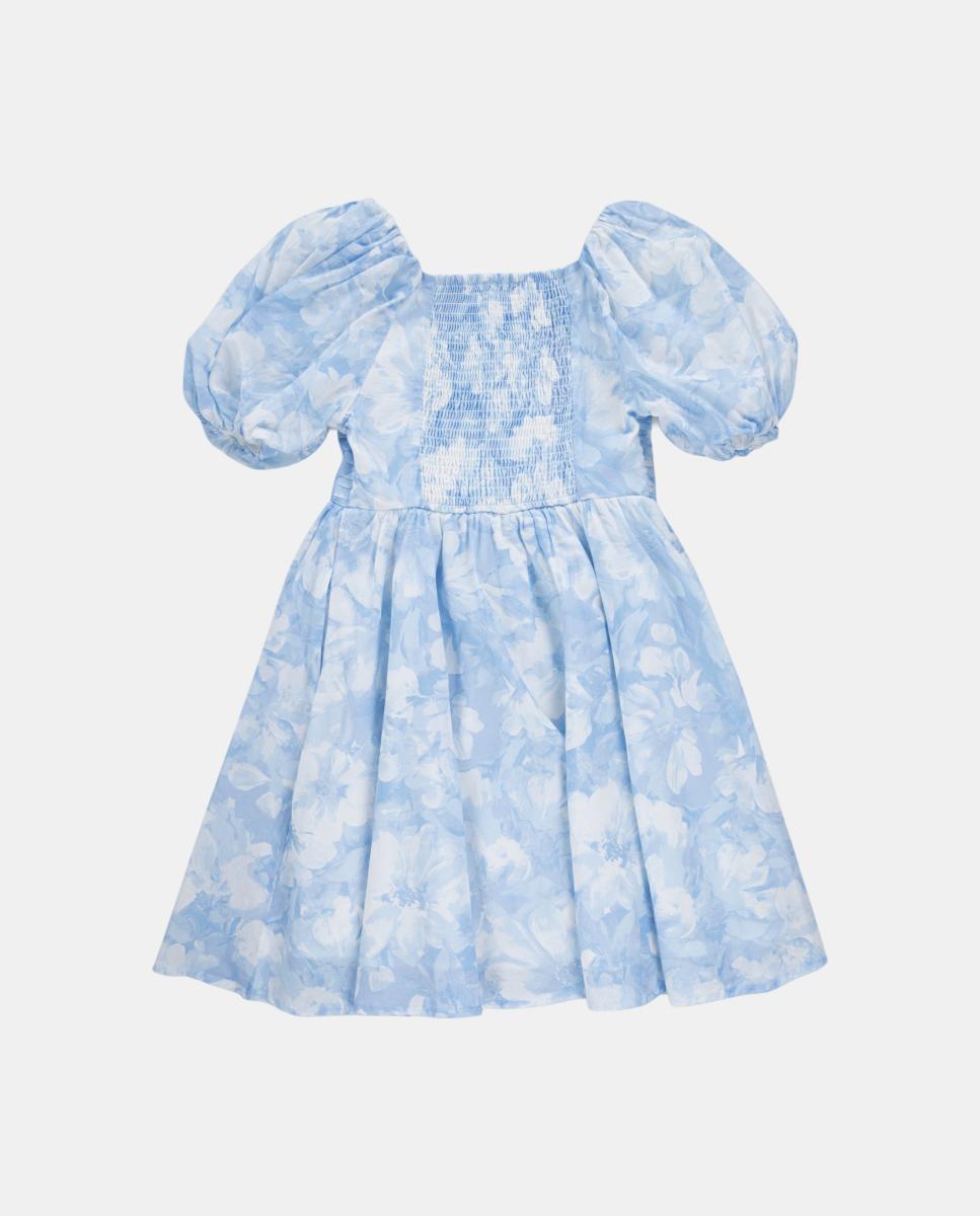 Vestido de Chiffon com Mangas em Balão Emerson Azul-2