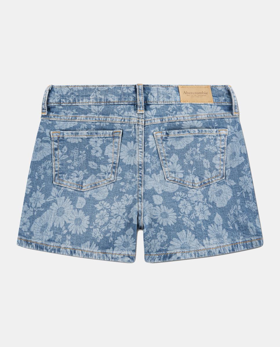 Calções de Ganga Folgados de Criança com Estampado Floral Azul-2