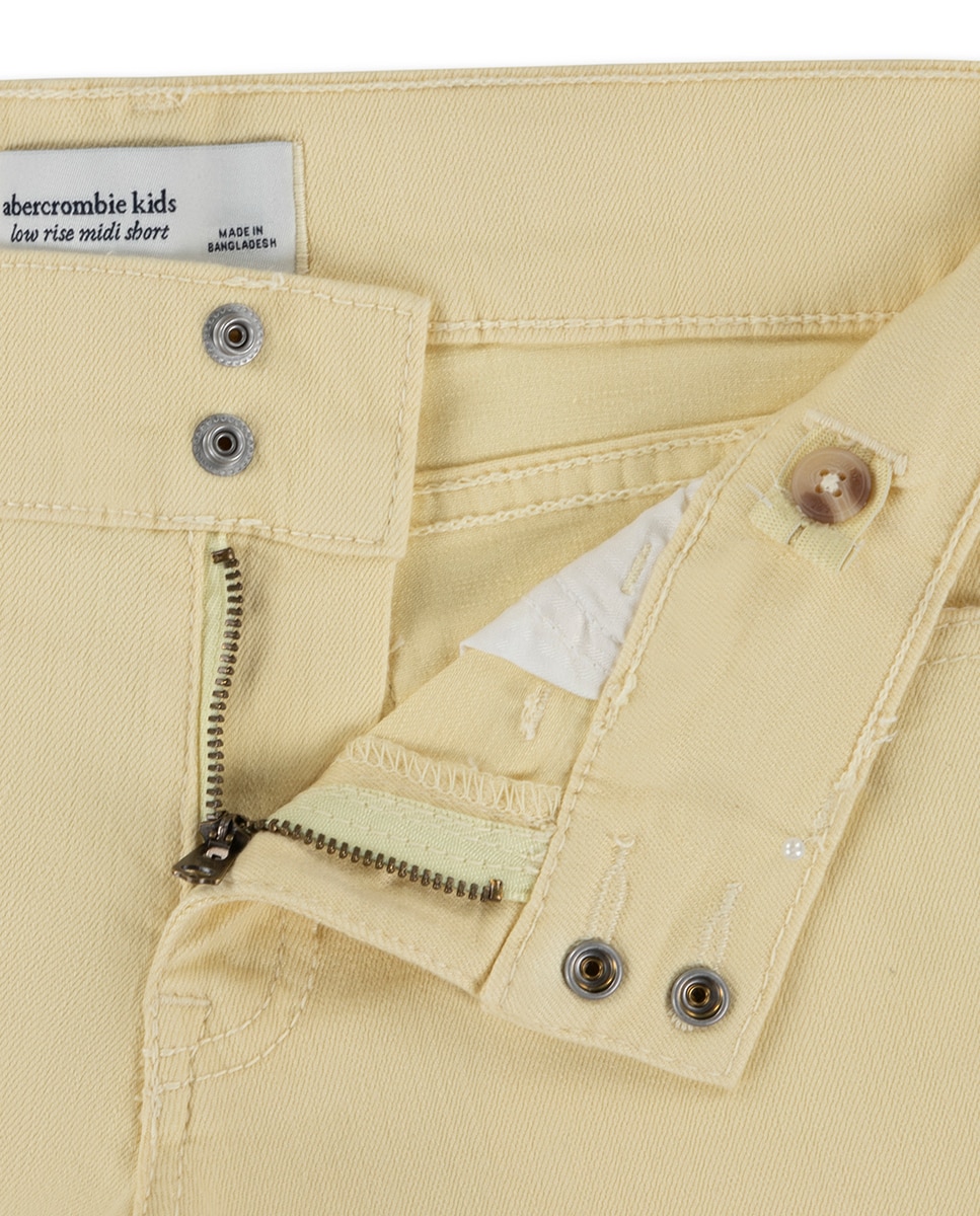 Calções de Sarja Midi Abercrombie Kids Amarelo-3