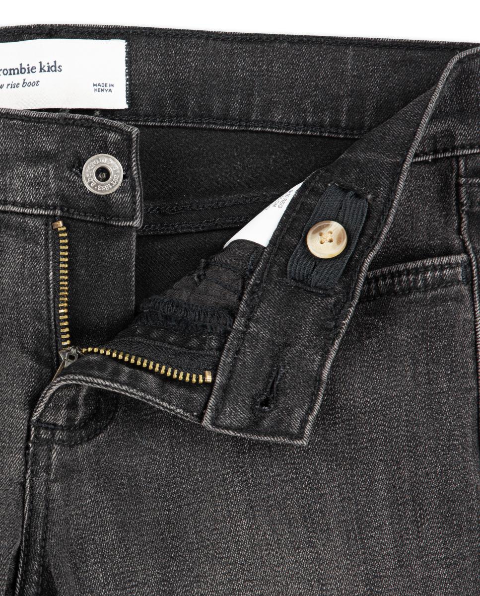 Jeans Bootcut de Cintura Baixa de Criança Preto-3