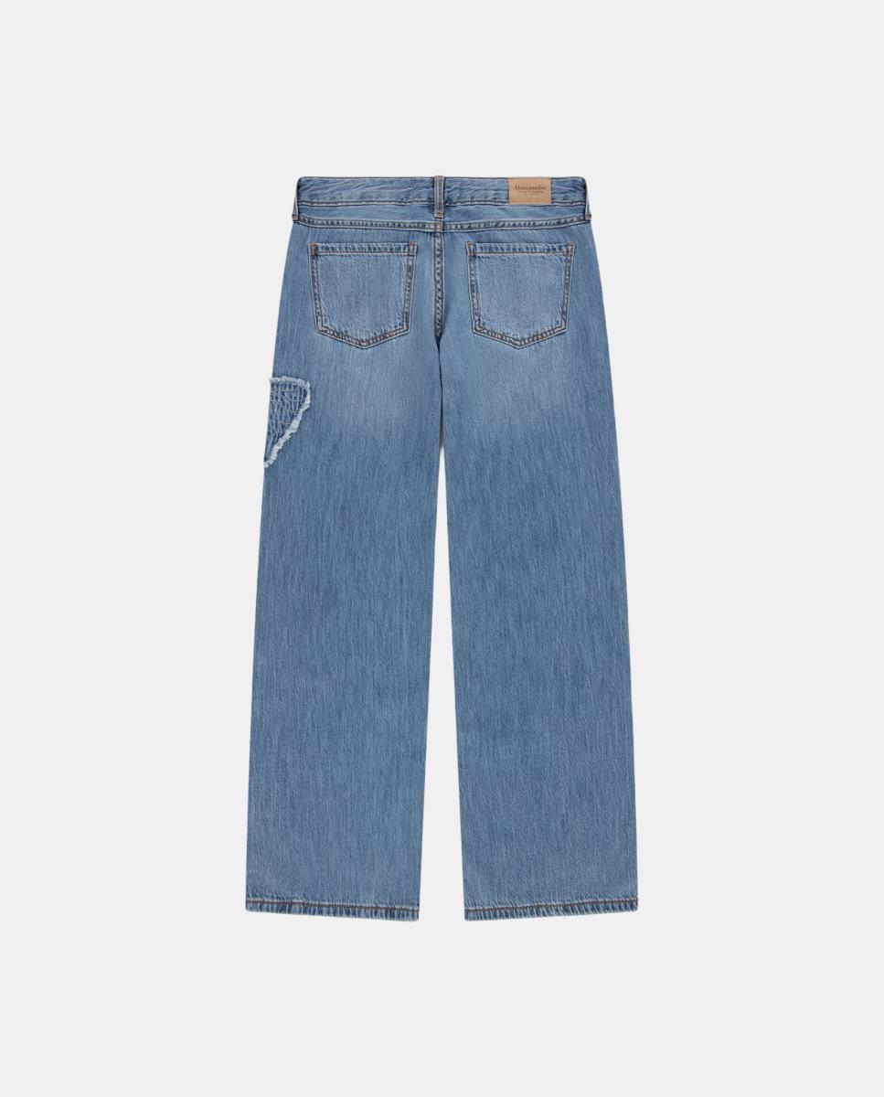 Jeans Folgadas de Criança com Borboletas Abercrombie Kids Azul-2
