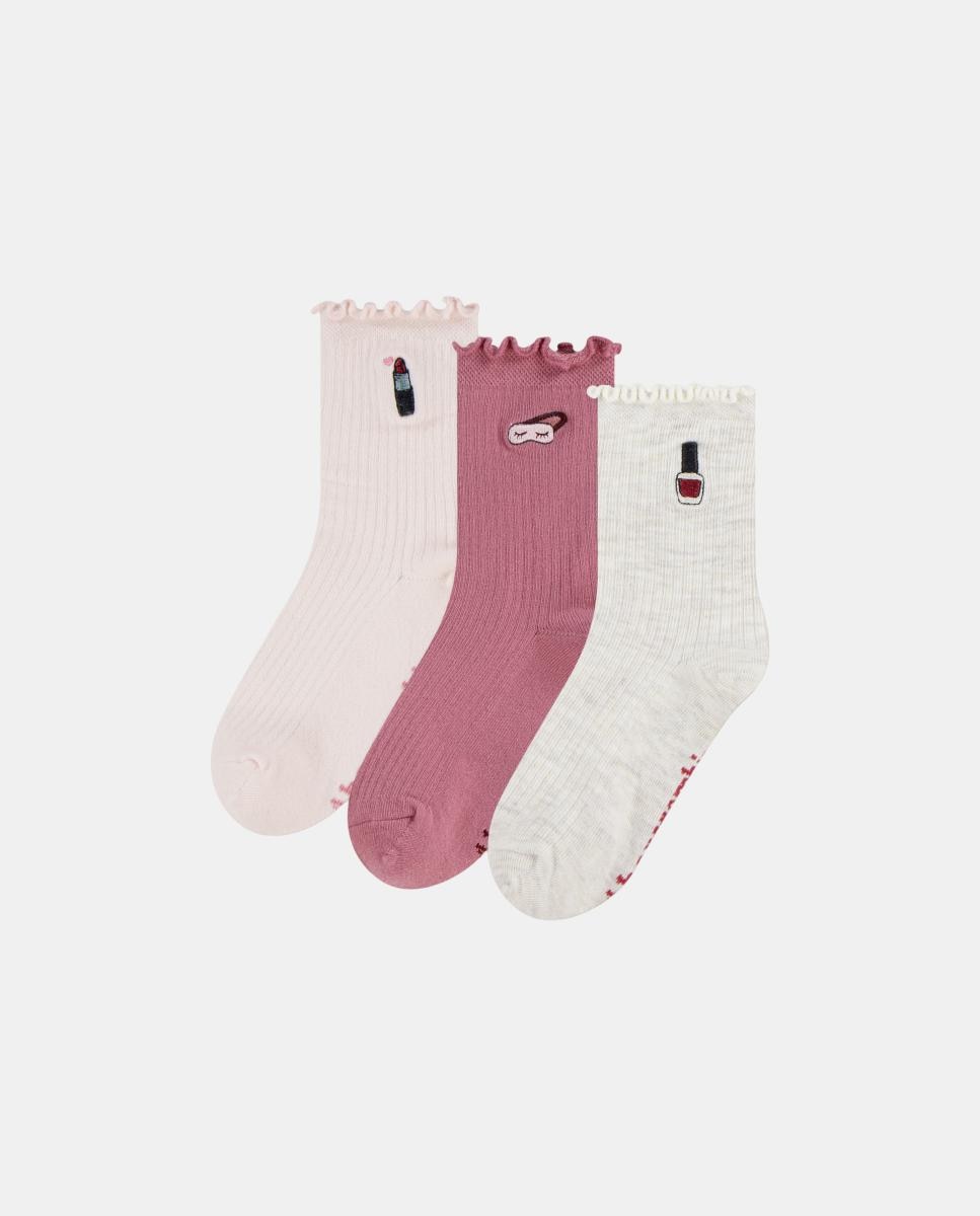 Imagem 0 de Meias Kids Half-Crew com Debruado de Alface (Pack de 3 Pares)
