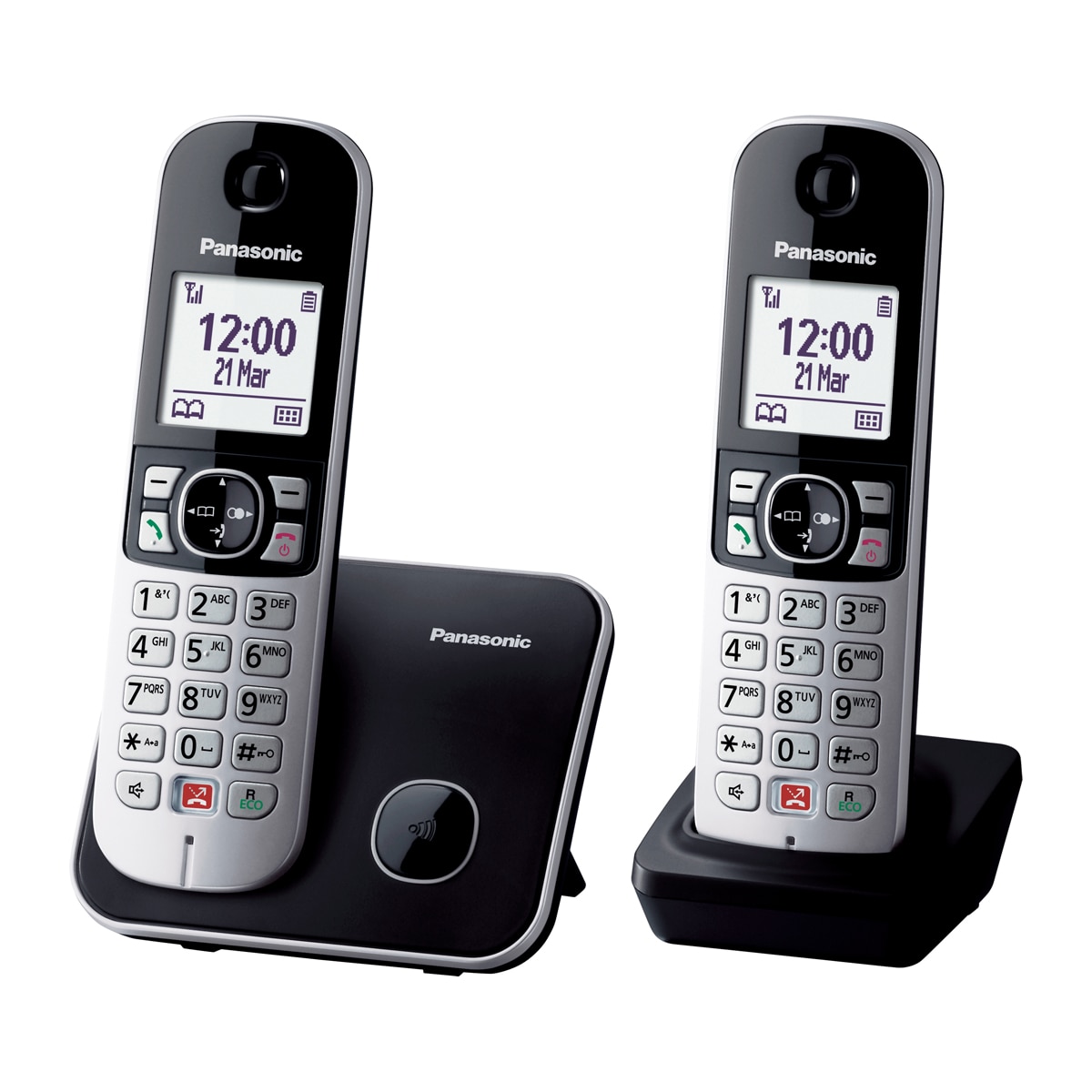 Teléfono Inalámbrico Duo Panasonic KX-TG6852SPB negro Negro-2