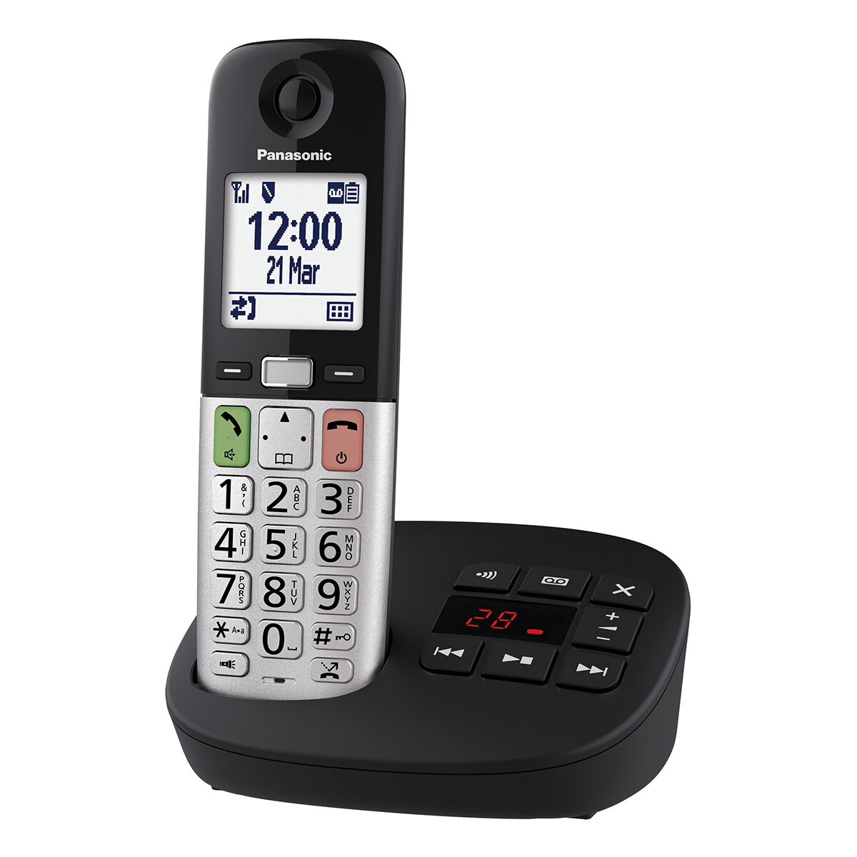 Teléfono DECT inalámbrico Panasonic KX-TGU430EXB Single Negro / Plata-2