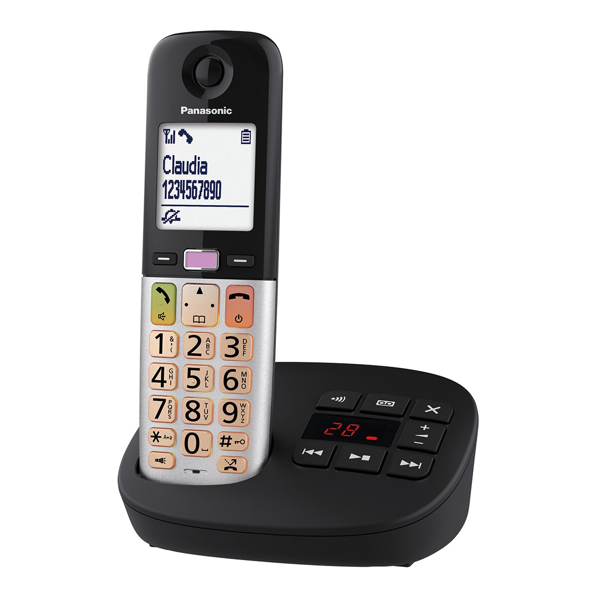 Teléfono DECT inalámbrico Panasonic KX-TGU430EXB Single Negro / Plata-3