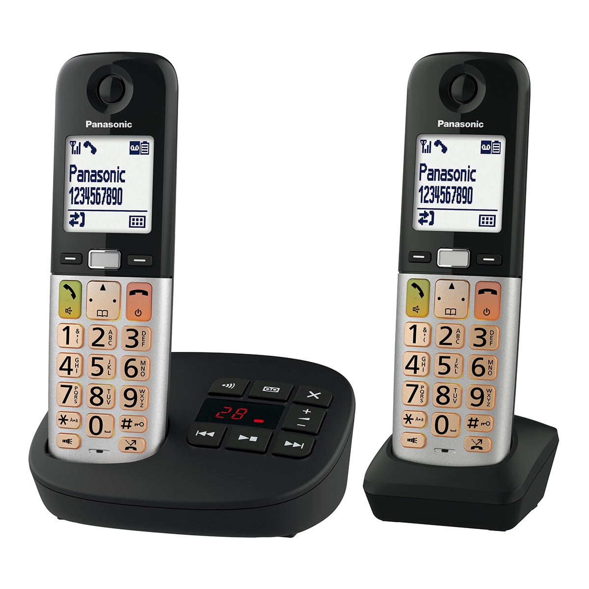 Teléfono DECT inalámbrico Panasonic KX-TGU432EXB Duo Negro / Plata-2