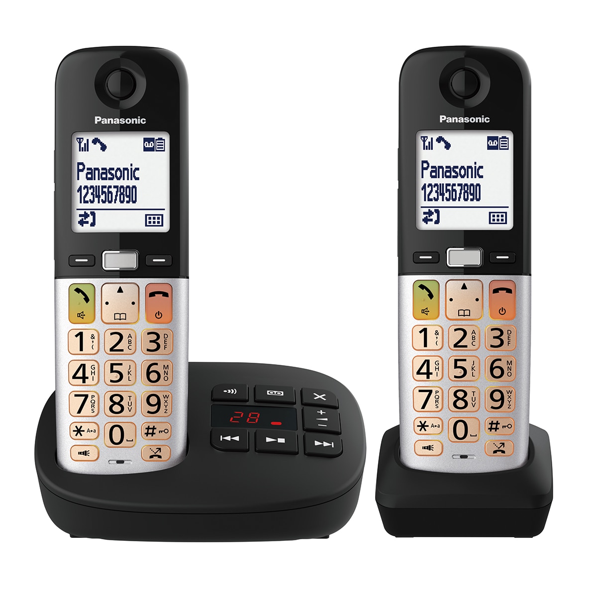Teléfono DECT inalámbrico Panasonic KX-TGU432EXB Duo Negro / Plata-3