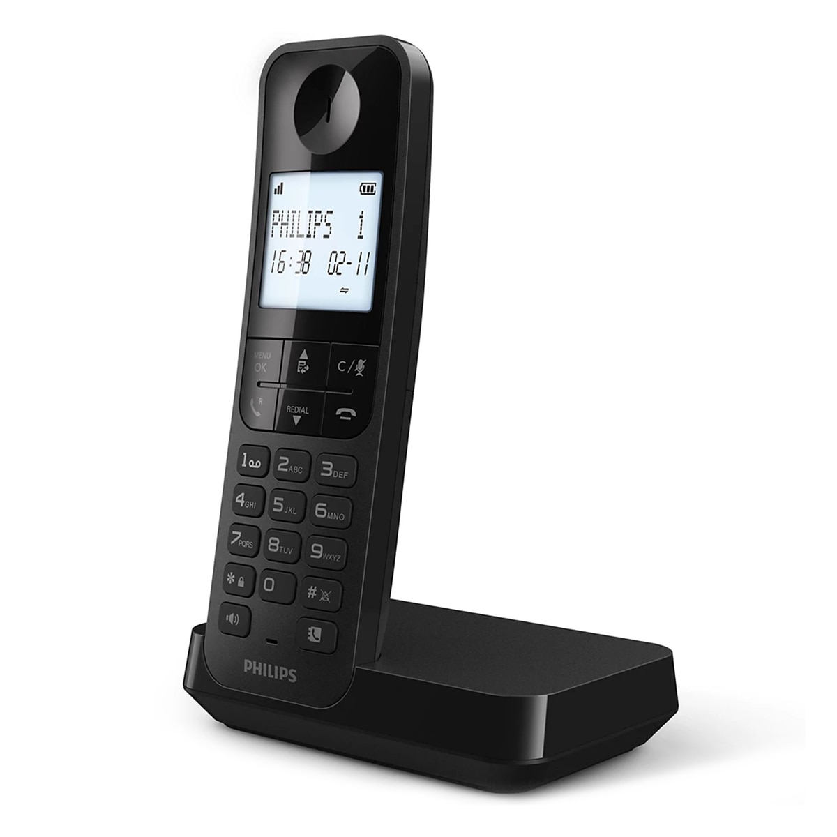 Teléfono inalámbrico Philips D2701B Single Negro-2