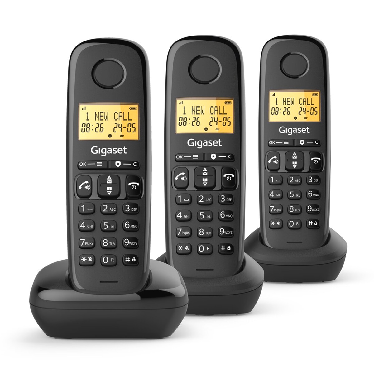 Imagen 0 de Teléfono fijo Gigaset Basic 100 TRIO Negro