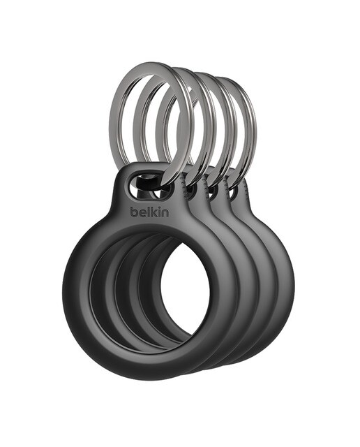 Belkin - Soporte seguro Belkin Secure Holder con llavero para Airtag - Pack de 4 negro.