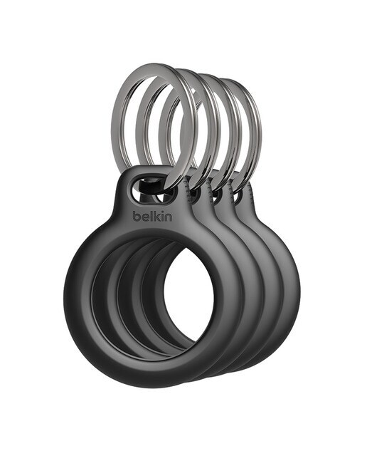 Soporte seguro Belkin Secure Holder con llavero para Airtag - Pack de 4 negro