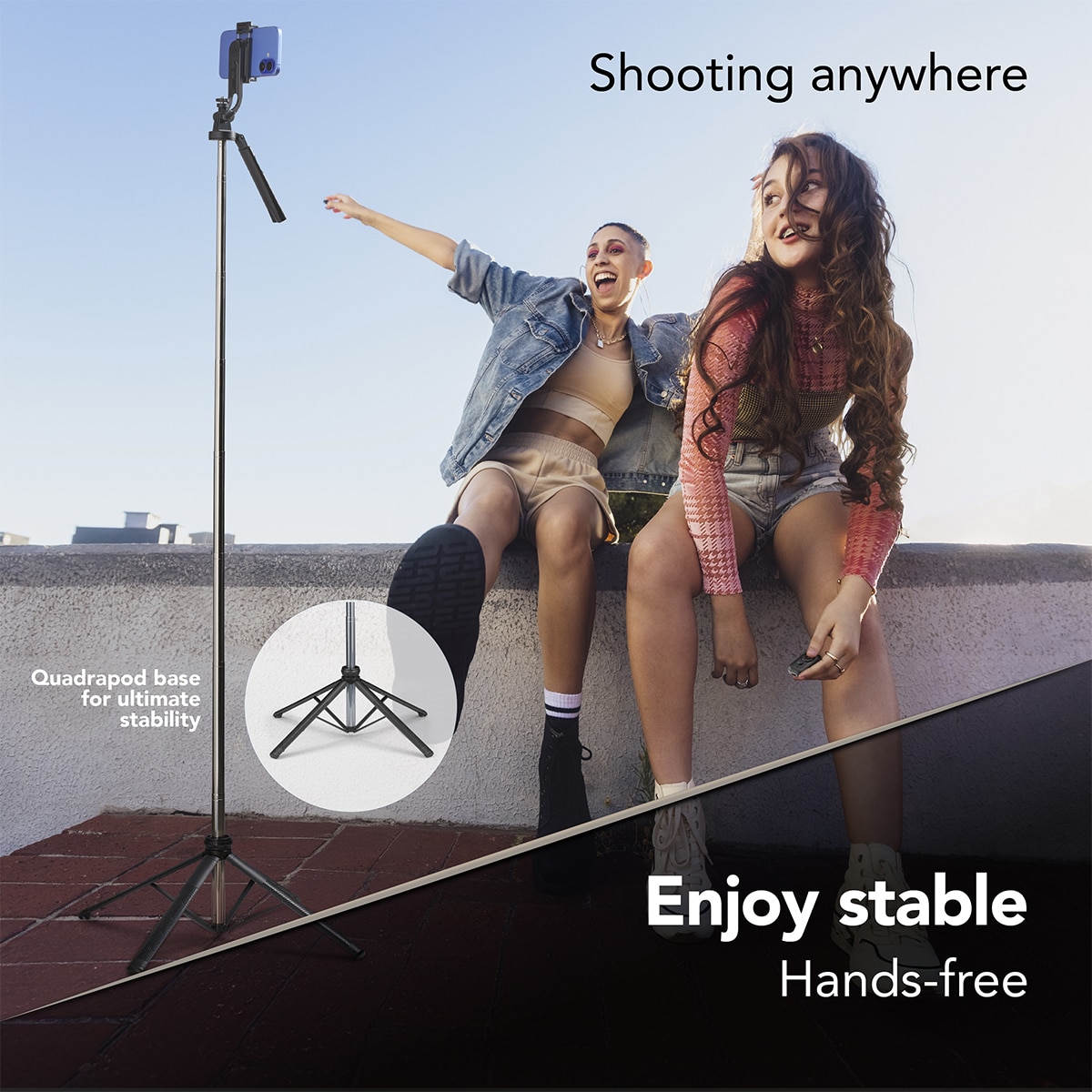 Palo selfie Cellularline Selfie Stick Max para smartphones Negro-7