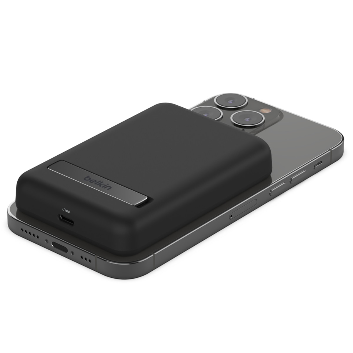 Power Bank inalámbrica Belkin magnética 5K con soporte Negro-3