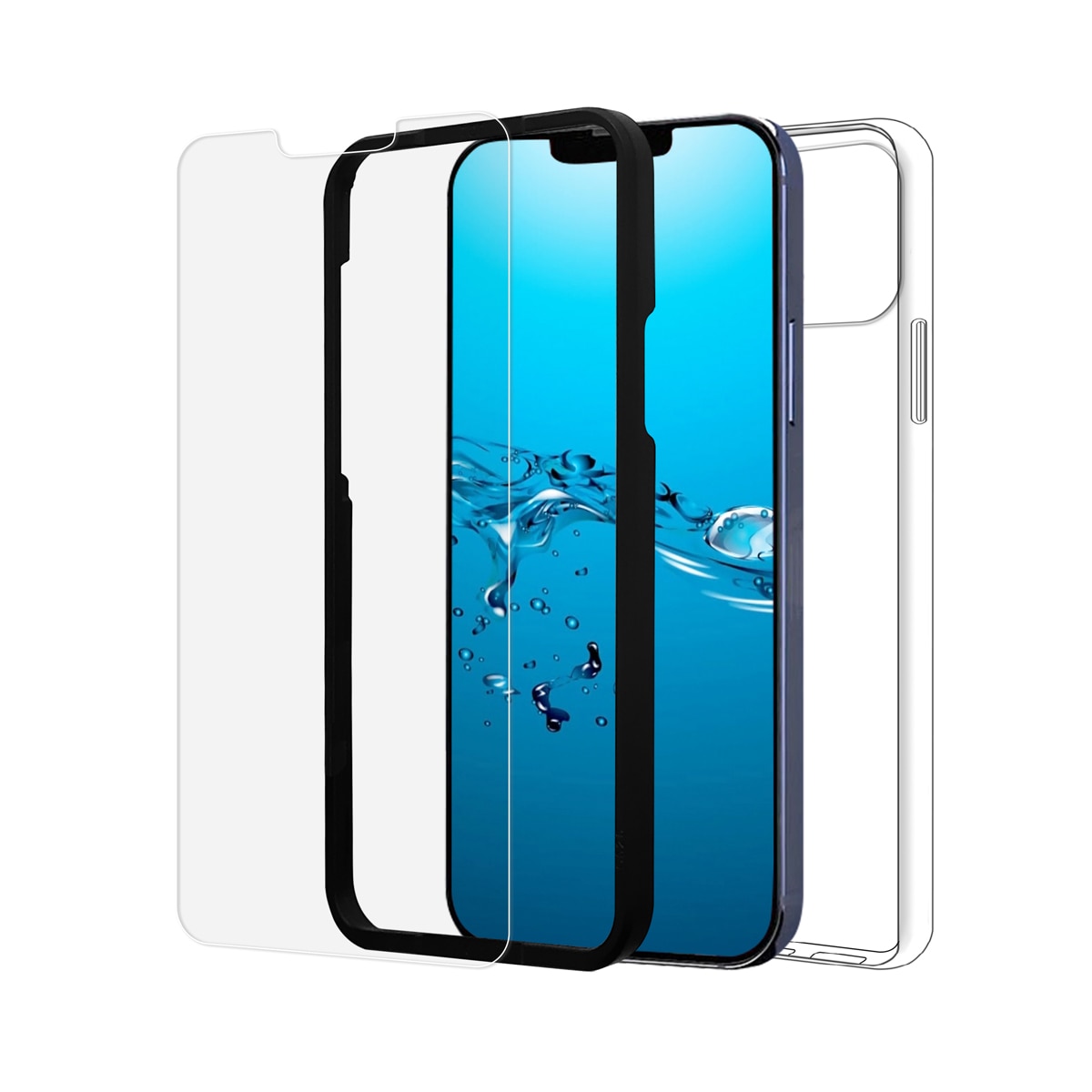 Pack protector de pantalla + funda Inves para Iphone 13 Pro 6,1" Transparente-1