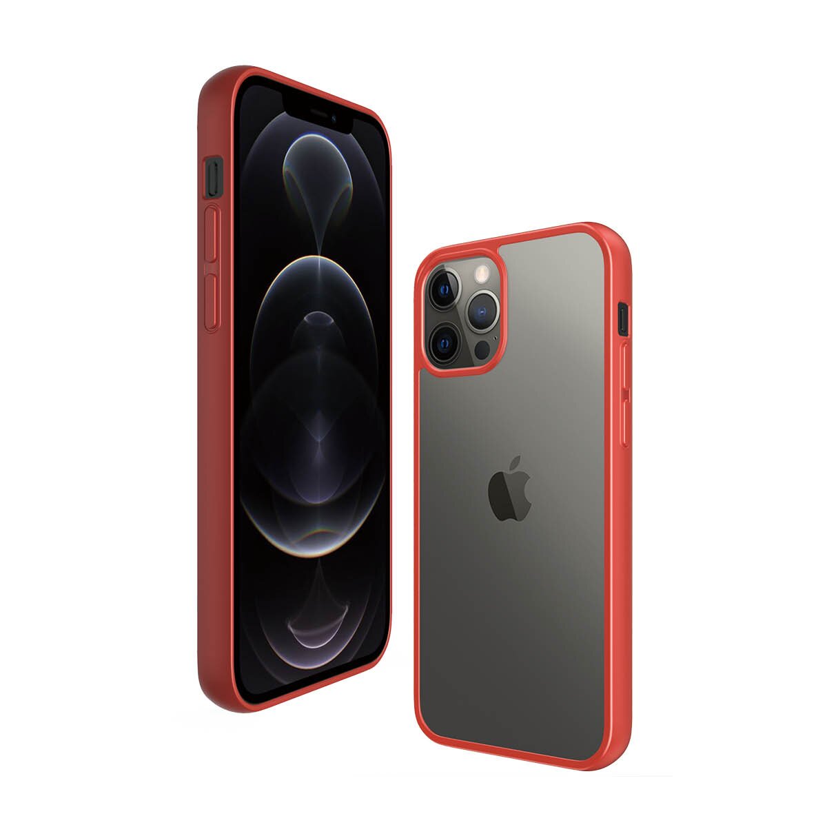 Funda Mandarin Red PanzerGlass ClearCase para iPhone 12 Pro Max - Rojo Rojo-4