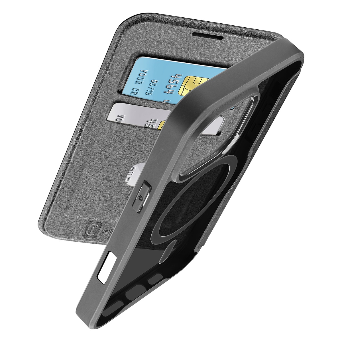 Funda libro negra Cellularline Magsafe para iPhone 16 Pro Negro-1