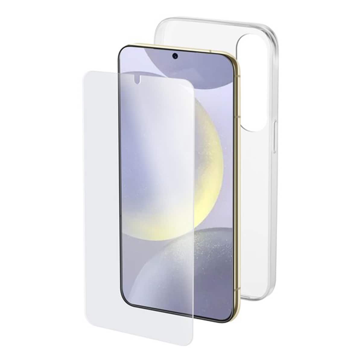 Kit de funda + cristal protector Cellularline para Samsung Galaxy S25 Transparente-1