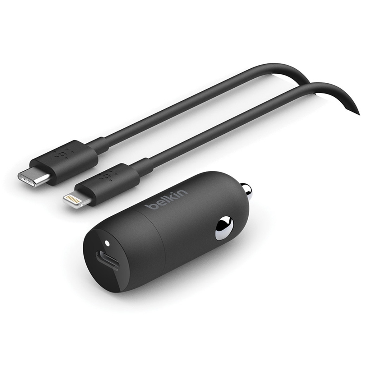 Cargador para coche Belkin USB-C PD 30 W + cable USB-C a Lightning - Negro Negro-1