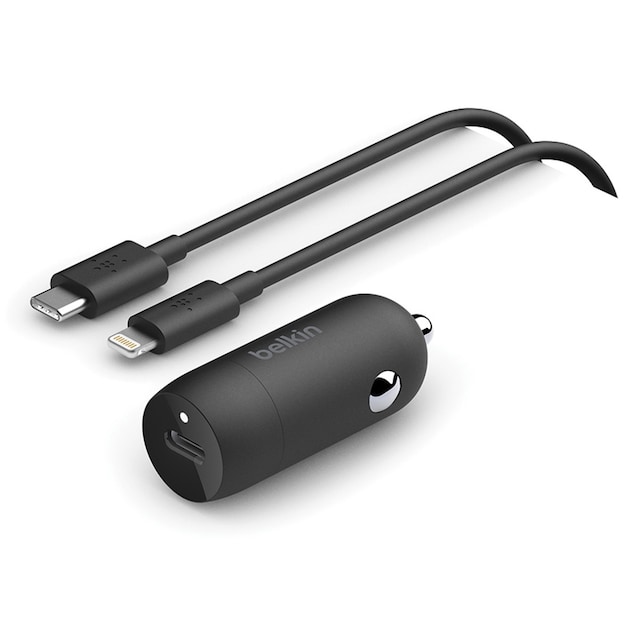 Cargador para coche Belkin USB-C PD 30 W + cable USB-C a Lightning