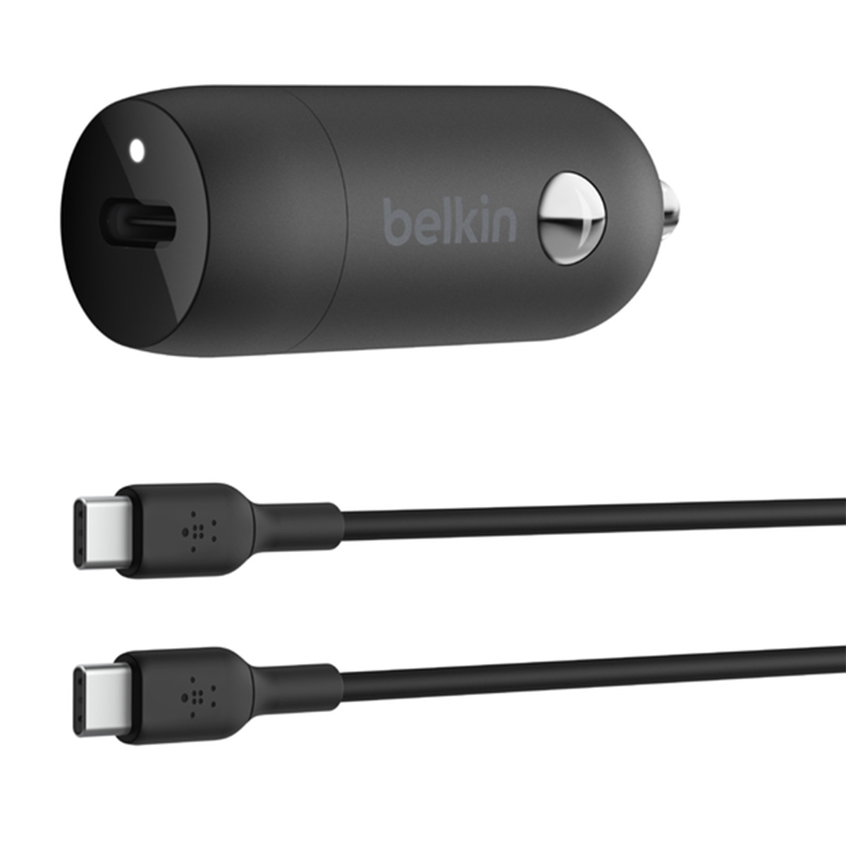 Cargador para coche Belkin BoostCharge USB-C de 30 W + cable USB-C a USB-C Negro-1