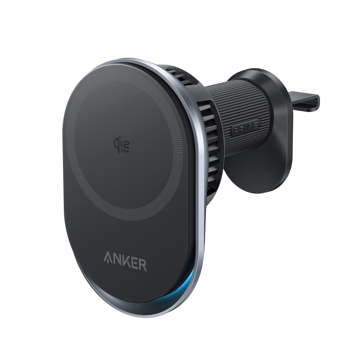 Cargador de coche Inalámbrico Anke Prime, 25W, Qi2, MagSafe, con refrigeración, imán y soporte para rejilla - Negro Negro-1