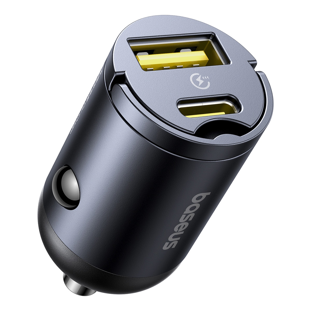 Imagen 0 de Cargador de coche Baseus Tiny Star Mini (Incluye Cable U+C) Negro