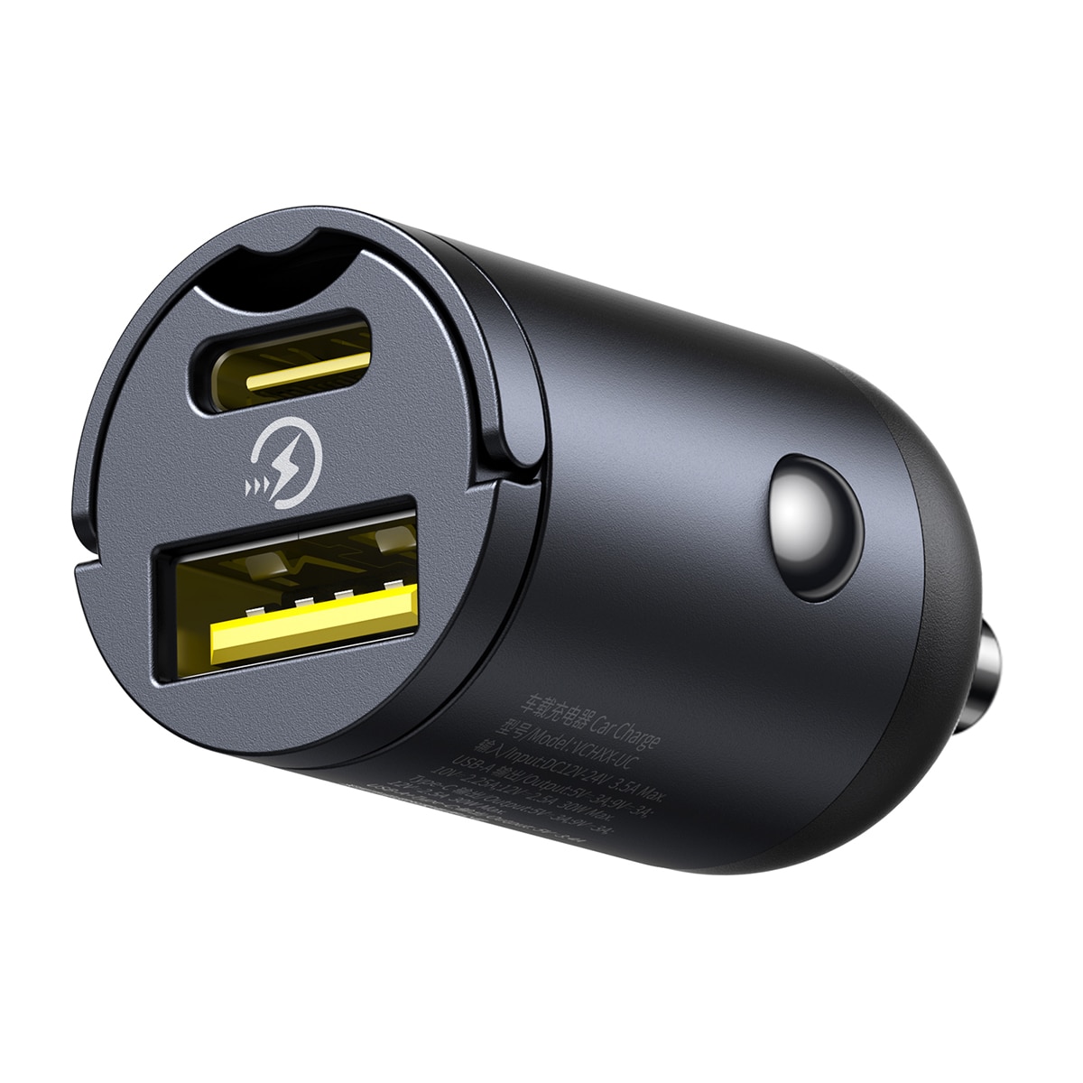 Cargador de coche Baseus Tiny Star Mini (Incluye Cable U+C) - Negro Negro-3