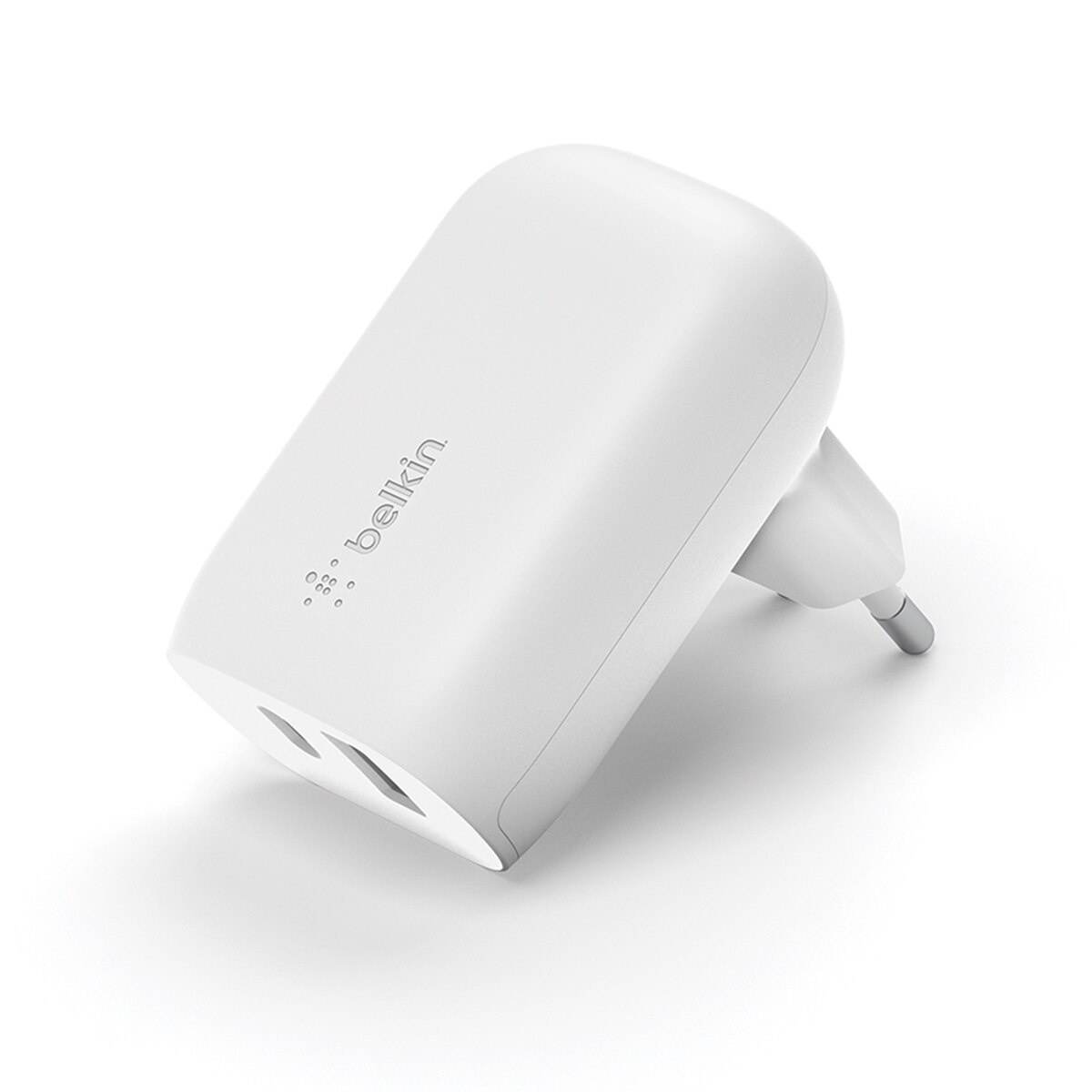 Cargador de pared doble Belkin con PPS USB-C PD y USB-A de 37W blanco Blanco-2