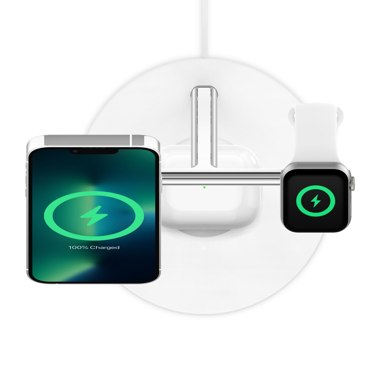 Base de Carga Wireless 3 em 1 Belkin com MagSafe de 15 W Branco-7