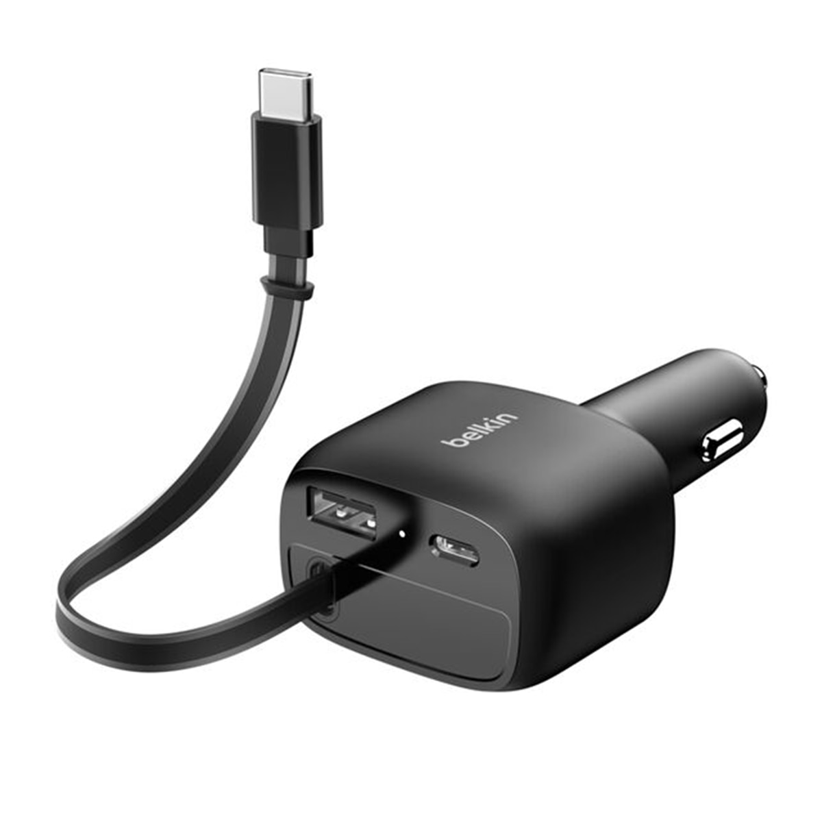 Imagen 0 de Cargador para coche Belkin con cable retráctil de 75 W
