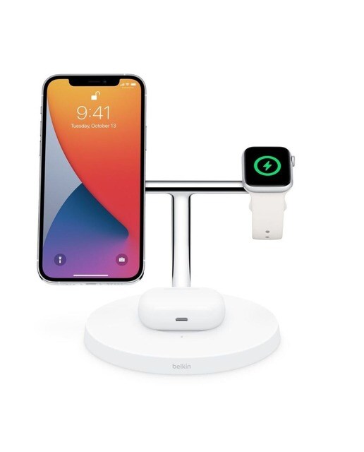 Cargador inalámbrico Belkin MagSafe 3 en 1 blanco Blanco-2