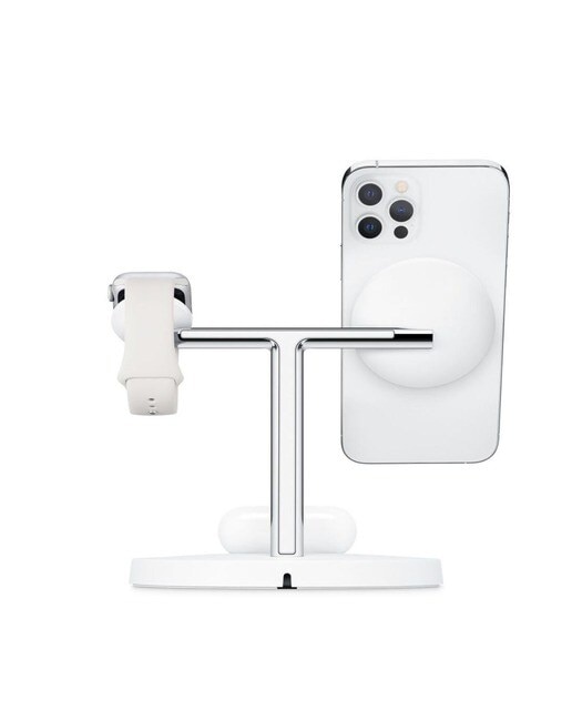Cargador inalámbrico Belkin MagSafe 3 en 1 blanco Blanco-3