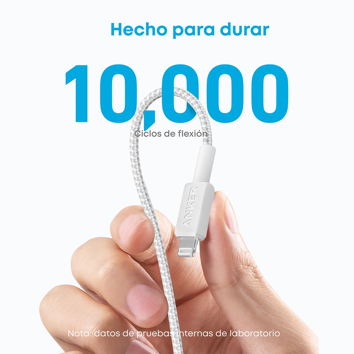 Cable Anker 322 Carga Rápida USB-C a USB-C, 0,9m, 60W - Blanco Blanco-2
