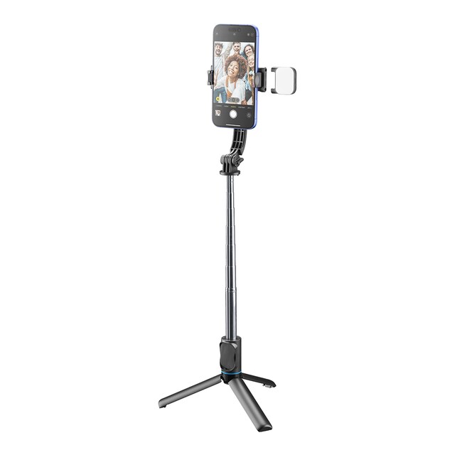 Imagen 0 de Trípode Bluetooth para selfies Cellularline Sparkle - Universal con luz LED y mando a distancia