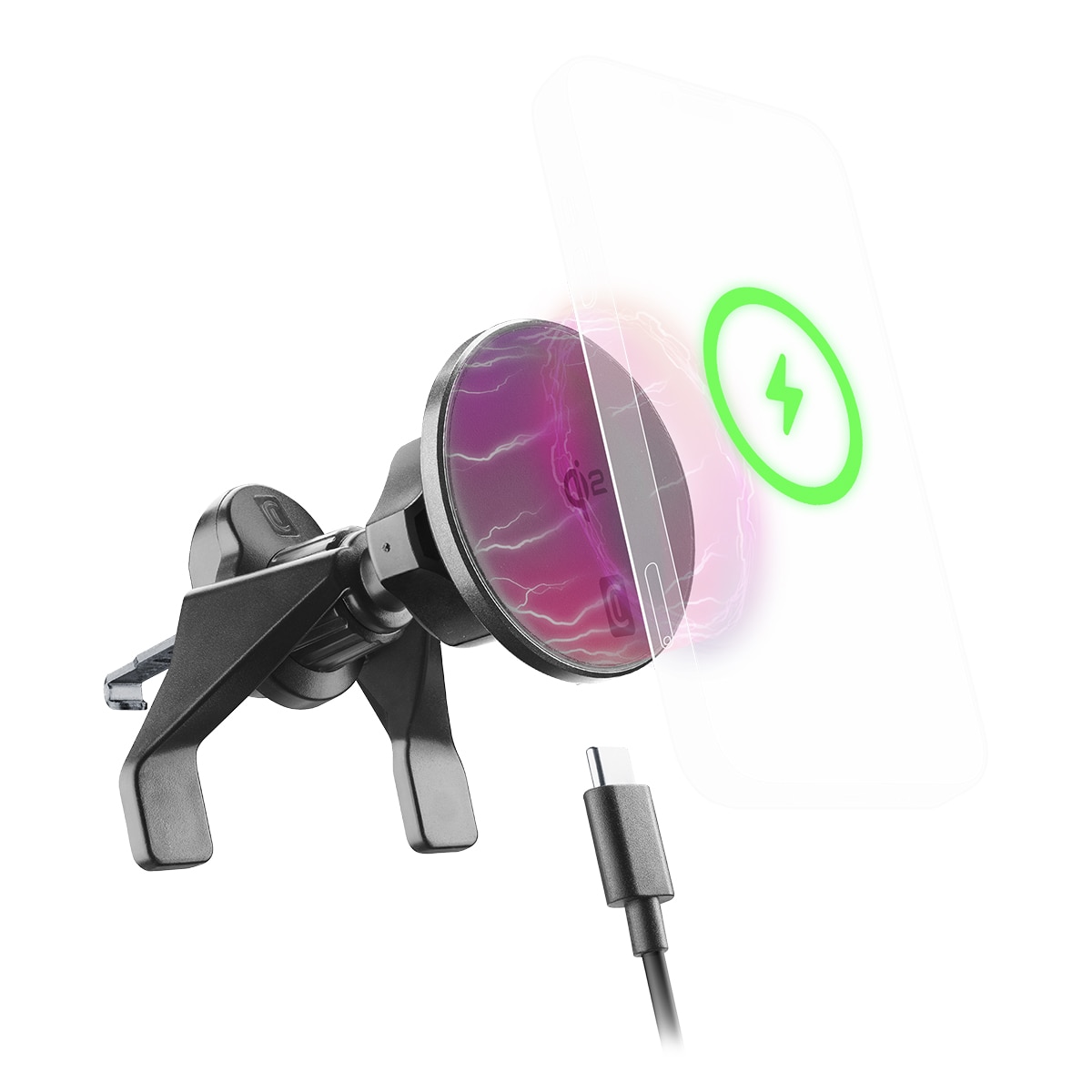 Imagen 0 de Soporte magnético para coche Cellularline Mag Qi2 Wireless Holder con tecnología Qi2