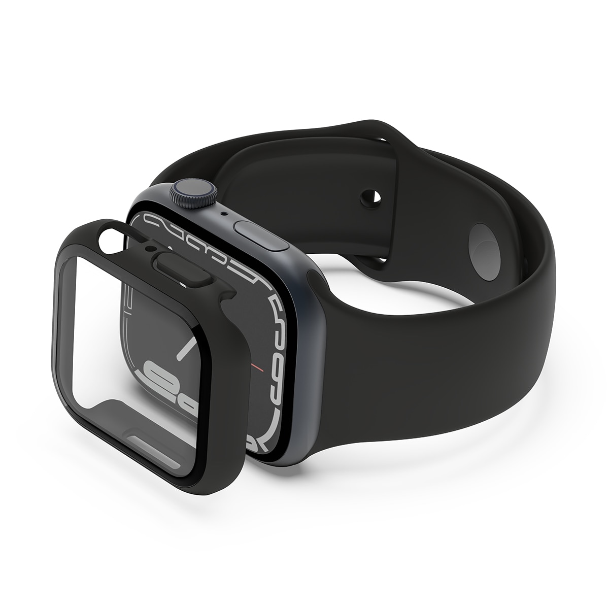Protector de pantalla Belkin con revestimiento y borde protector para Apple Watch 41 mm Negro-2