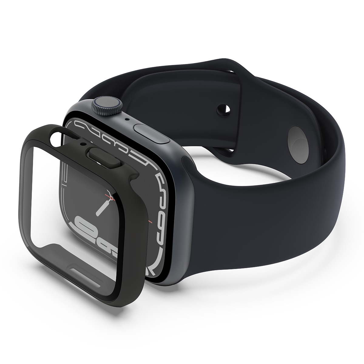 Protector de pantalla Belkin con revestimiento y borde protector para Apple Watch 45 mm Negro-2
