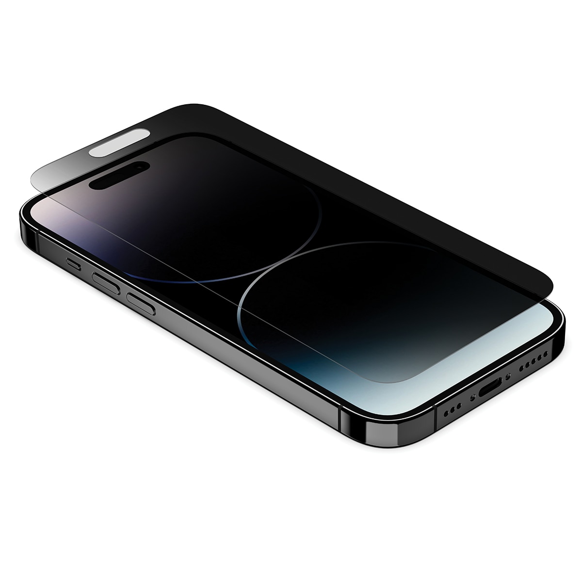 Protector de pantalla de cristal templado Belkin Privacy con revestimiento antimicrobiano para iPhone 14 Pro Negro-1