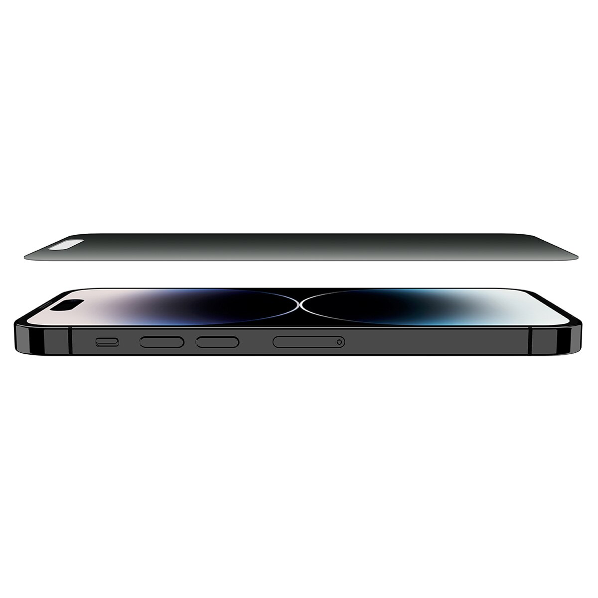 Protector de pantalla de cristal templado Belkin Privacy con revestimiento antimicrobiano para iPhone 14 Pro Max Negro-1
