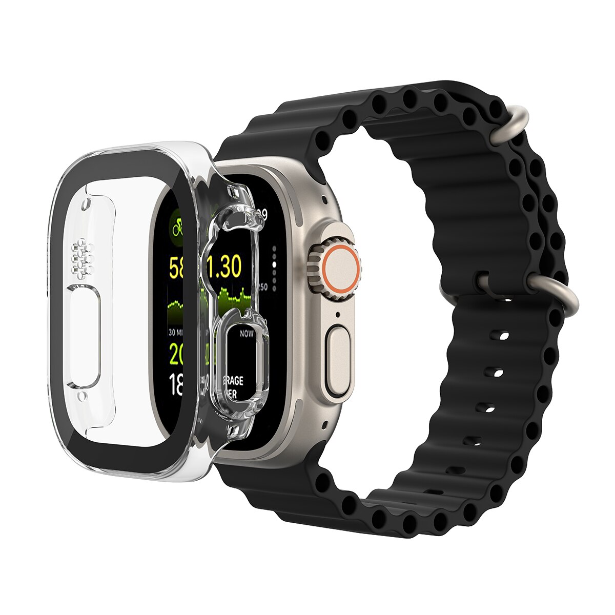 Protector de pantalla Belkin Tempered Curve 2 en 1 para Apple Watch Ultra / Ultra 2 Transparente-2