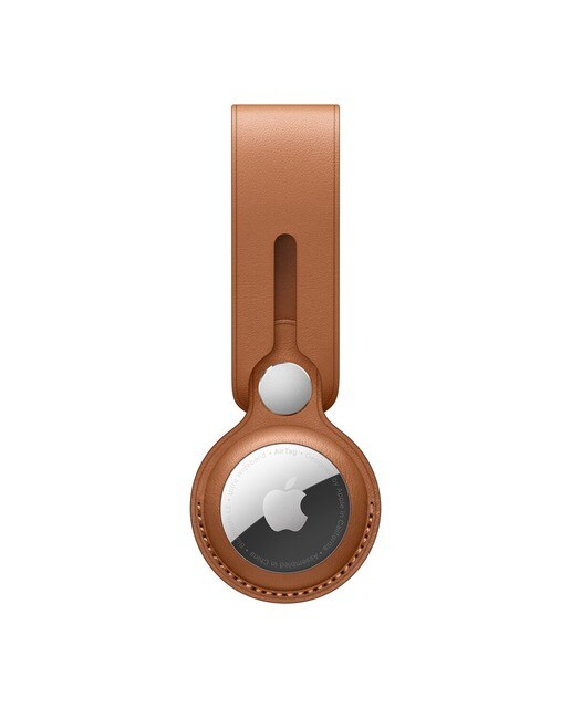 Correa de piel Marrón caramelo para AirTag  Apple Marrón Marrón-1