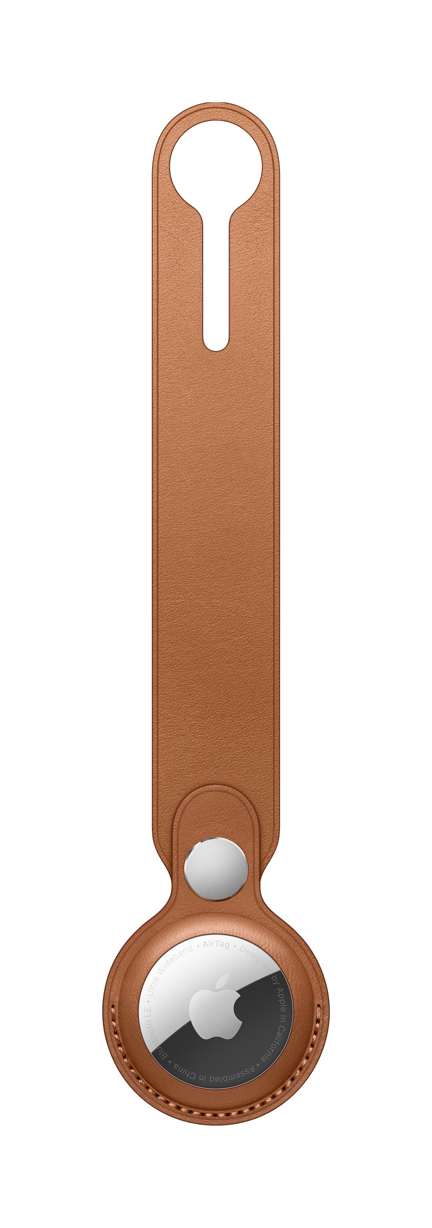 Correa de piel Marrón caramelo para AirTag  Apple Marrón Marrón-6