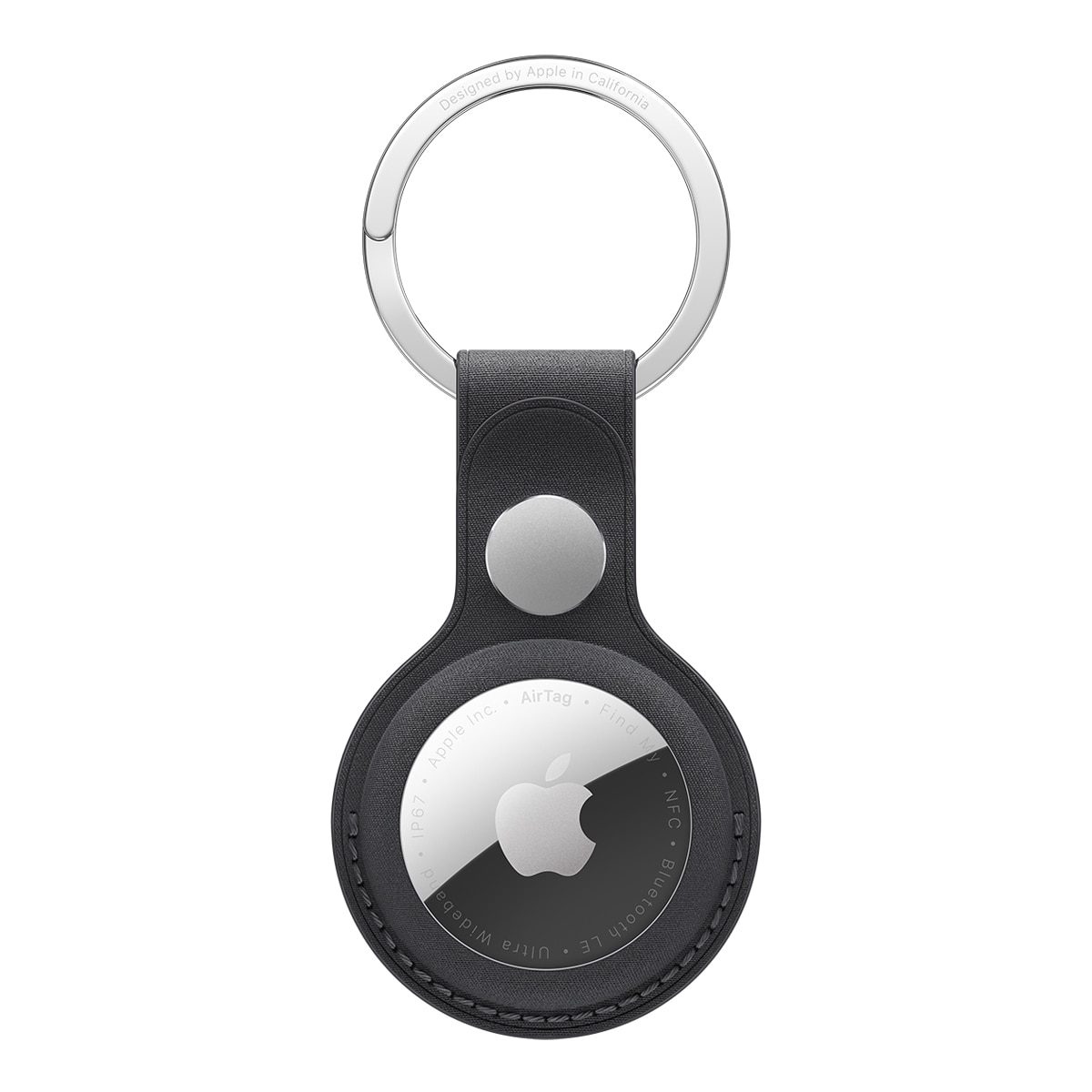 Llavero de trenzado fino Apple Negro para el AirTag Negro-1