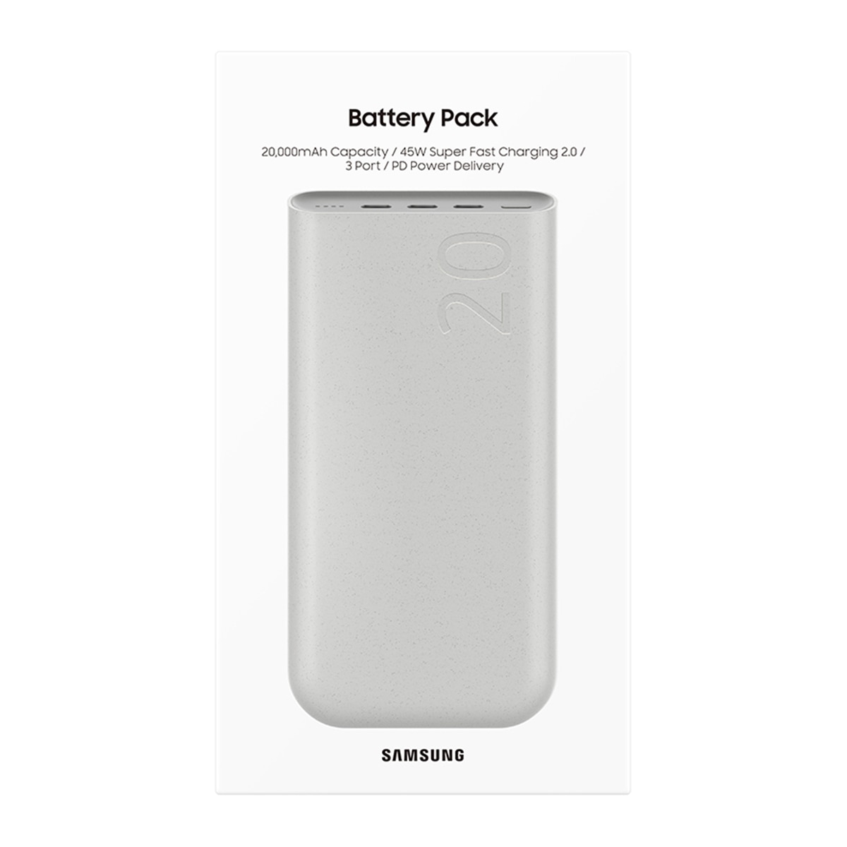 Batería externa Samsung 20.000 mAh con carga rápida de hasta 45W Beige-7