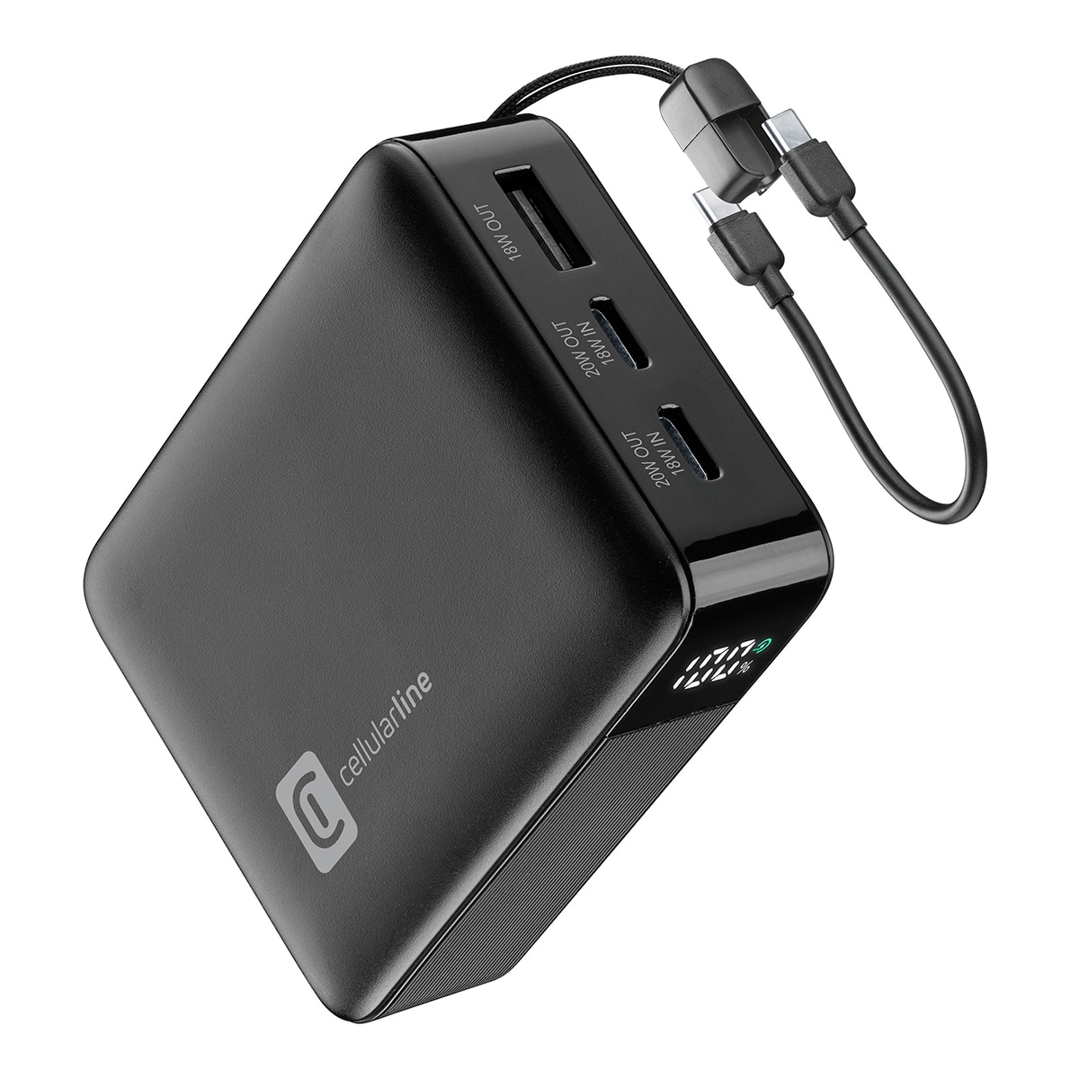 Imagen 0 de Power Bank Cellularline 10.000 mA/h LCD, 2xUSB-C + 1xUSB-A