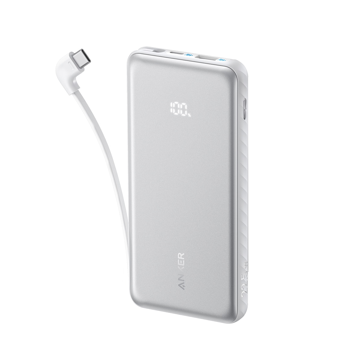 Imagen 3 de Power Bank Anker Zolo, 20000 mAh, 225W, 1 USB-C, 1 Cable retráctil USB-C, 1 USB-A - Blanco Blanco