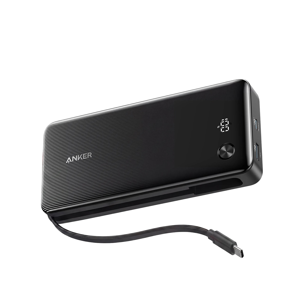 Power Bank Anker, 20000 mAh, 87W, 1 Cable rectráctil, 2 USB-C y USB A - Negro Negro-2