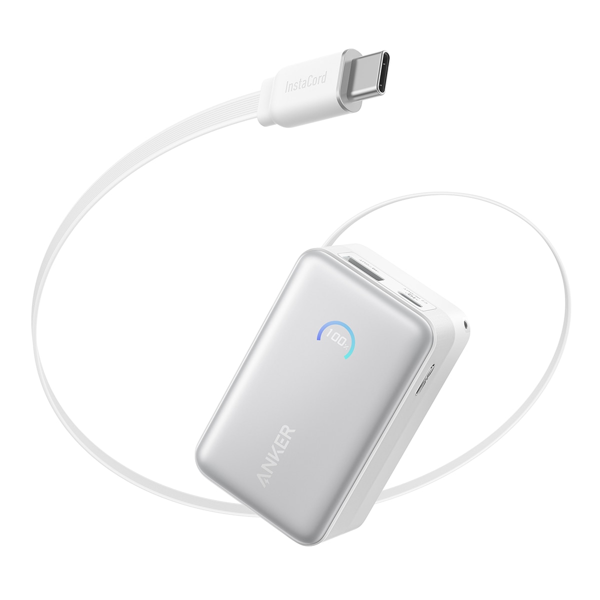 Imagen 0 de Power Bank Anker Nano, 10000 mAh, 45W, 1 USB-C, 1 Cable retráctil USB-C, 1 USB-A Blanco