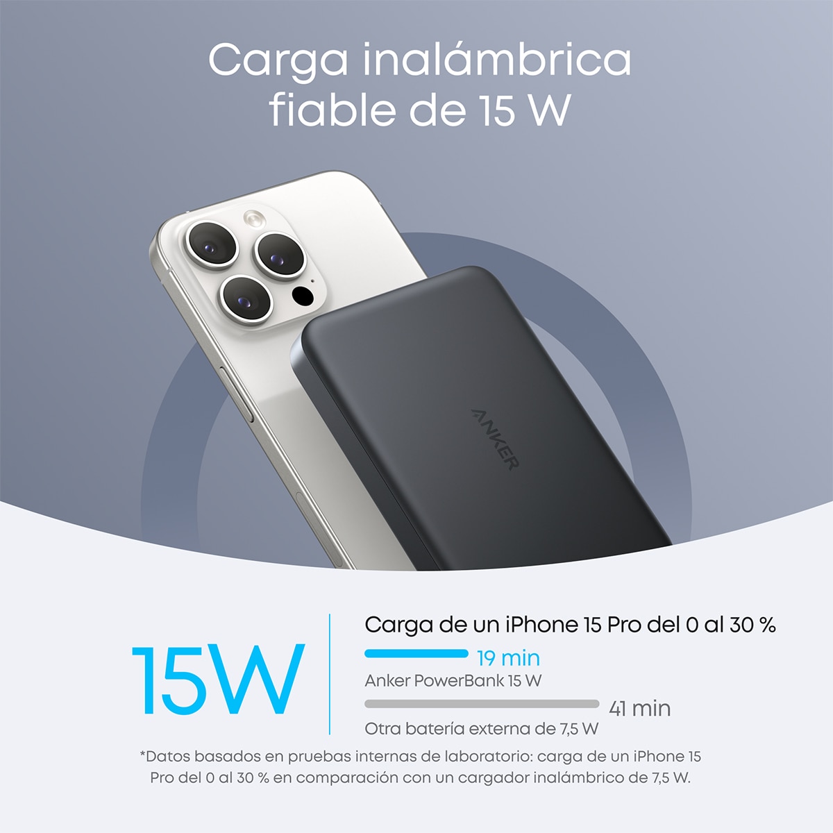 Power Bank Anker Nano, 10000 mAh fino, 15W Qi2 carga inalámbrica, compatible con MagSafe - Negro Negro-6